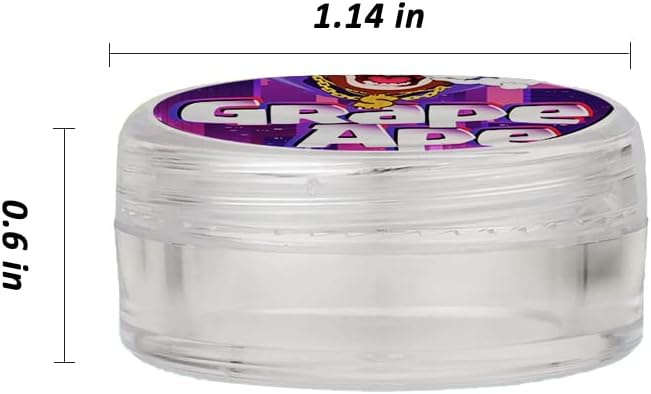 JOUGE 50 frascos pequeños de almacenamiento de 0.18 oz con calcomanías, contenedor a prueba de olores, etiqueta de cápsulas de la serie Little Cream