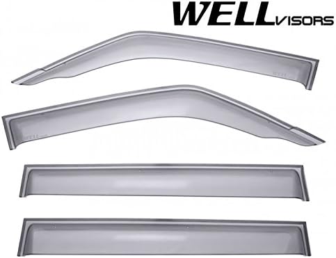 WellVisors Repuesto para Mitsubishi Montero 2001-2006 con clip, color humo, tintado de humo, viseras laterales para ventana, deflectores 3-847MI012