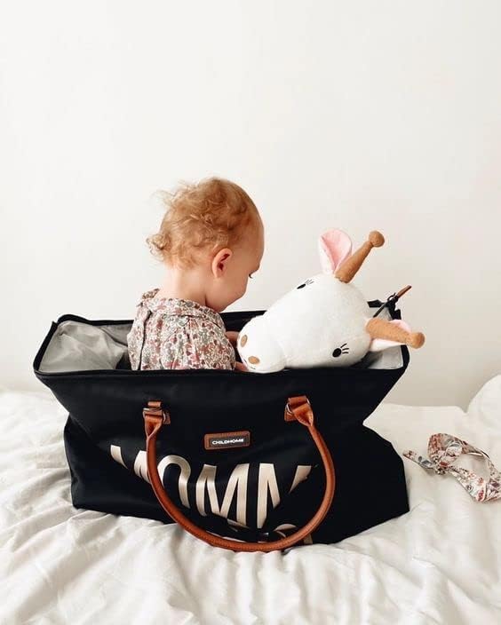 Childhome The Original Mommy Bag, Bolsa de pañales para bebé grande, Bolsa de hospital de mamá, Bolsa de mano grande, Bolsa de viaje para mamá,