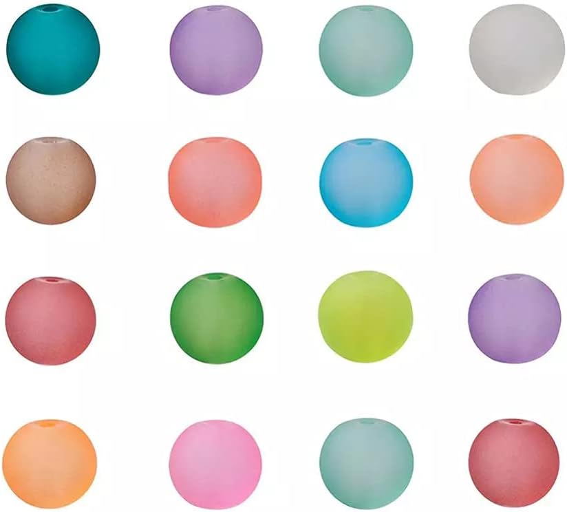 500 cuentas espaciadoras redondas de vidrio esmerilado de 0.236 pulgadas (0.236 in), mini cuentas sueltas para collares, pulseras, joyería,
