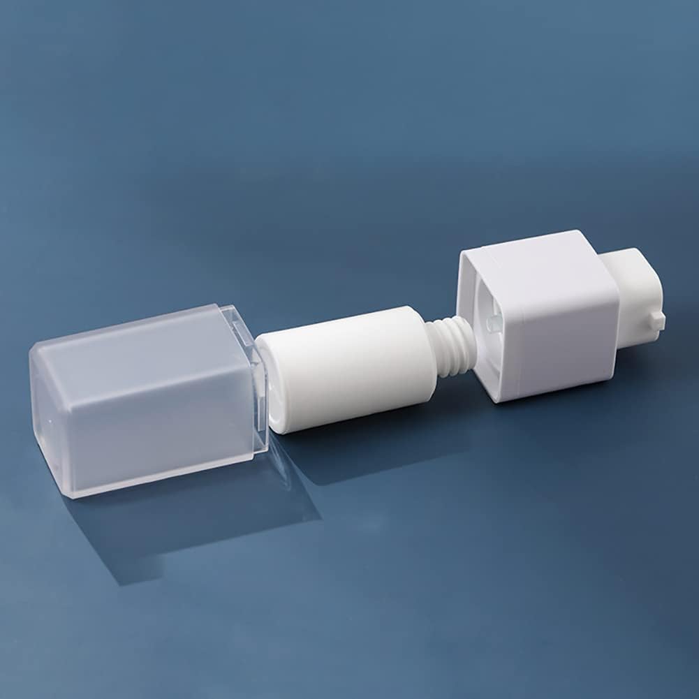 Dispensadores de esencia cuadradas, botellas de bomba sin aire esmeriladas, botellas de bomba vacías recargables de plástico para base, crema y