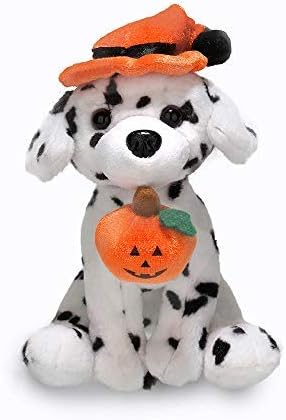 Plushland Halloween Pawpals – Juguete de peluche de perro de 8 pulgadas que viene con sombrero y linterna Jack O Lantern de Halloween, calabaza para