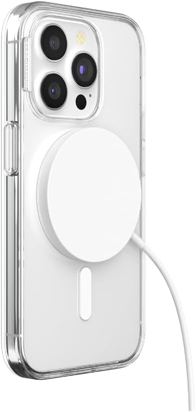 PopSockets Funda para iPhone 15 Pro con agarre redondo para teléfono compatible con MagSafe, funda de teléfono para iPhone 15 Pro, compatible con