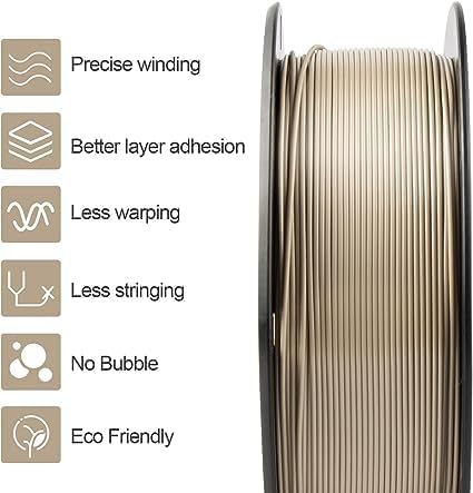 Filamento PETG de 0.069 pulgadas, TINMORRY PETG-Eco – Filamento de impresora 3D compatible con impresora 3D Bambu FDM, carrete de 2.2 libras, color