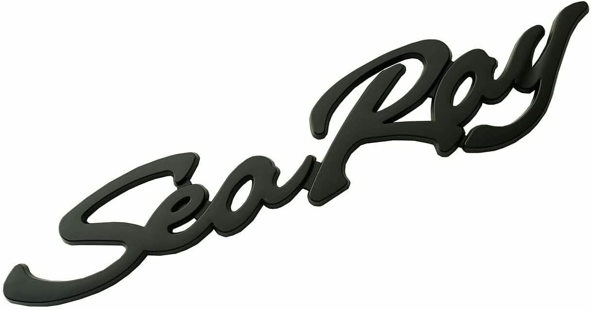 2pcs Sea Ray Searay Script Emblem 3D Badge Letters Nameplate Self-Adhesive Sticker Boat Logo 12-34″ New (Black)