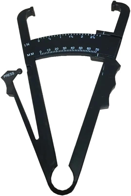 Calibre de grasa corporal de 2.756 in (2.75 pulgadas) para mediciones precisas de pliegues en la piel, herramienta de medición de grasa corporal de