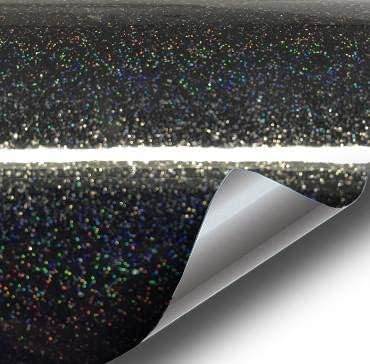 Film adhesivo de vinilo con brillo, metálico, negro, arco iris, marca VViViD
