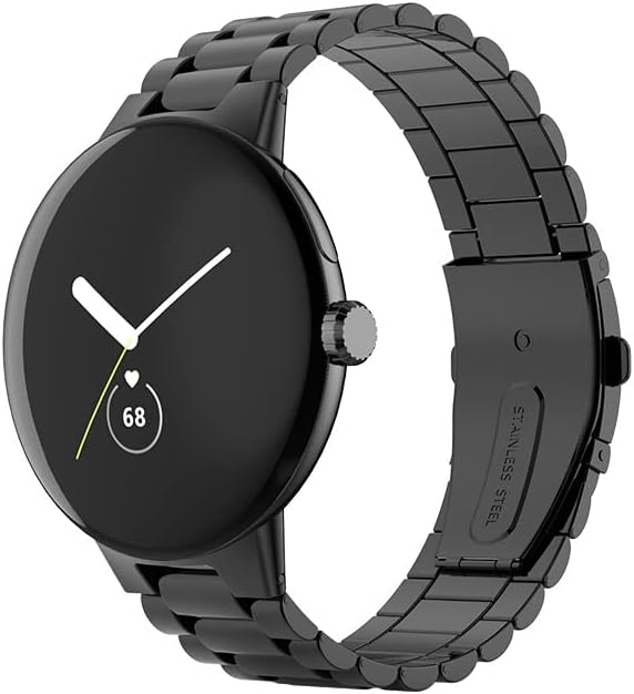 FitTurn Correas compatibles con Google Pixel Watch 2Pixel Watch Metal Acero Inoxidable Correa de reloj de repuesto clásico duradero de enlace sólido