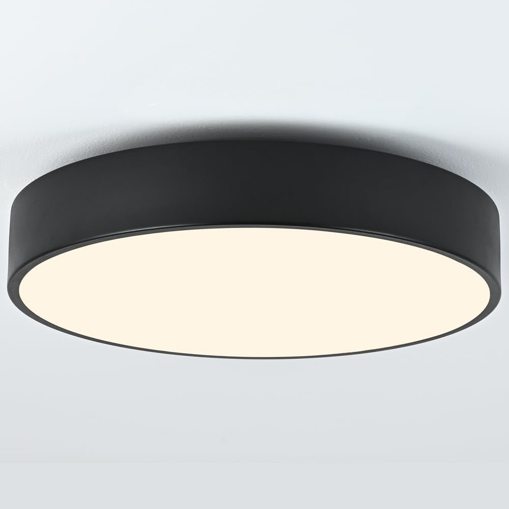Lámpara de techo moderna negra empotrada, 3 luces, lámpara de techo redonda, lámpara de techo minimalista, lámpara de iluminación acrílica para
