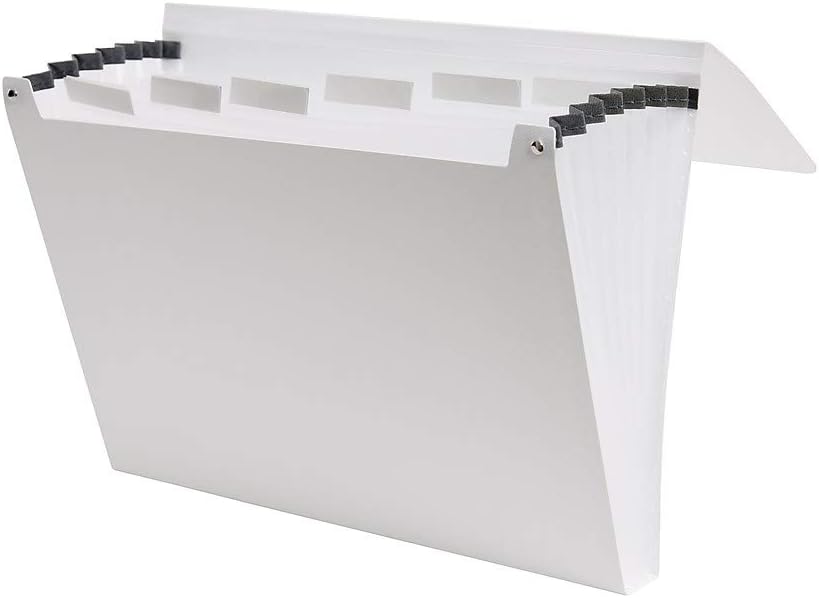 Staples 2806370 – Carpeta expansible reforzada de plástico con 13 bolsillos, tamaño carta, color blanco