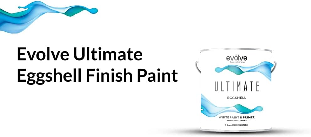 EVOLVE Pintura e imprimación de cobertura definitiva de una sola capa en blanco para pintura interior y exterior de casa, brillo de cáscara de