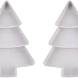 Angoily 2 platos para servir árbol de Navidad, bandeja de plástico para servir Navidad, para entretenimiento, plato de servir alimentos para Angoily 2 platos para servir árbol de Navidad, bandeja de plástico para servir Navidad, para entretenimiento, plato de servir alimentos para