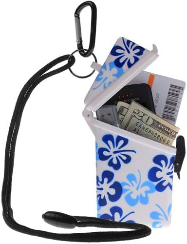 Witz Flower Keep-It-Safe Contenedor impermeable seguro de 4.3 x 2.7 pulgadas (azul)