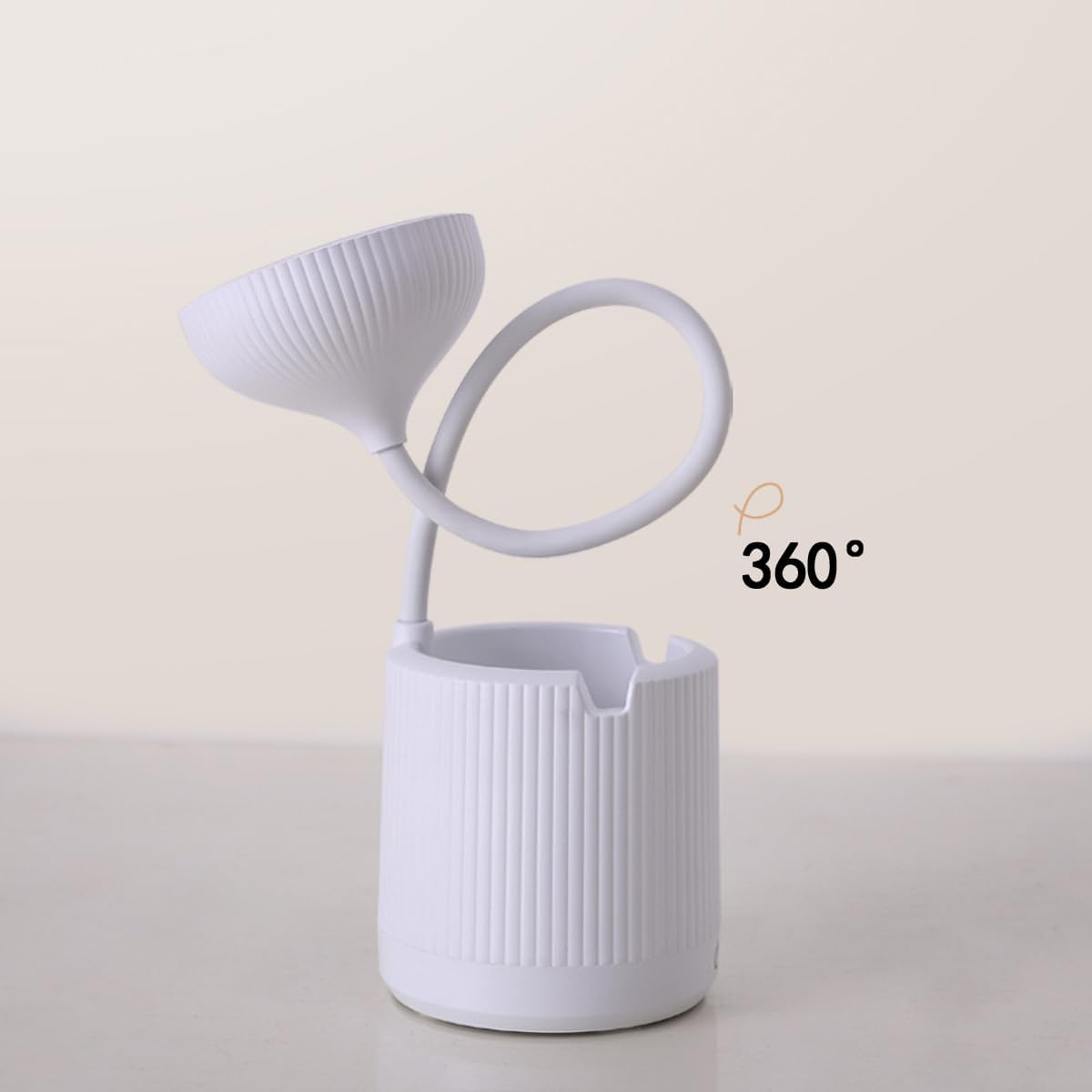 Lámpara inalámbrica, lámparas de escritorio para oficina en casa, blanco, luz ajustable de 3 velocidades, con soporte para bolígrafo, cable de carga