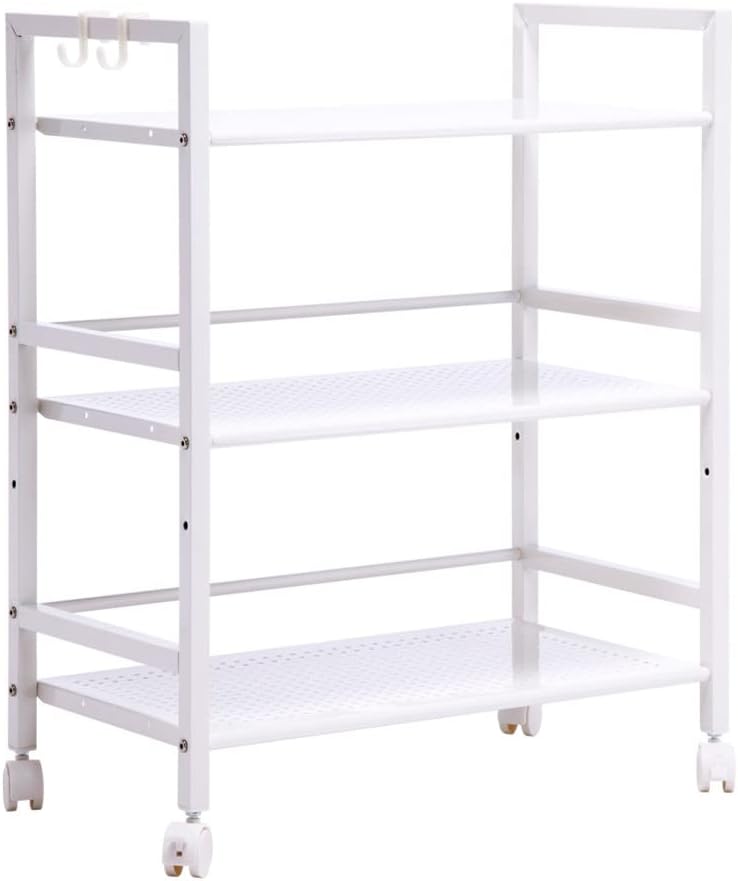 Carrito utilitario rodante de 3 niveles, carrito de isla de cocina con ruedas, carrito de servicio de metal con ruedas, estante de utilidad, estante
