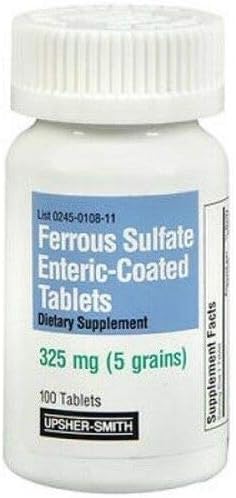 Usher-smith Sulfato ferroso 325mg comprimidos con recubrimiento entérico 100 unidades
