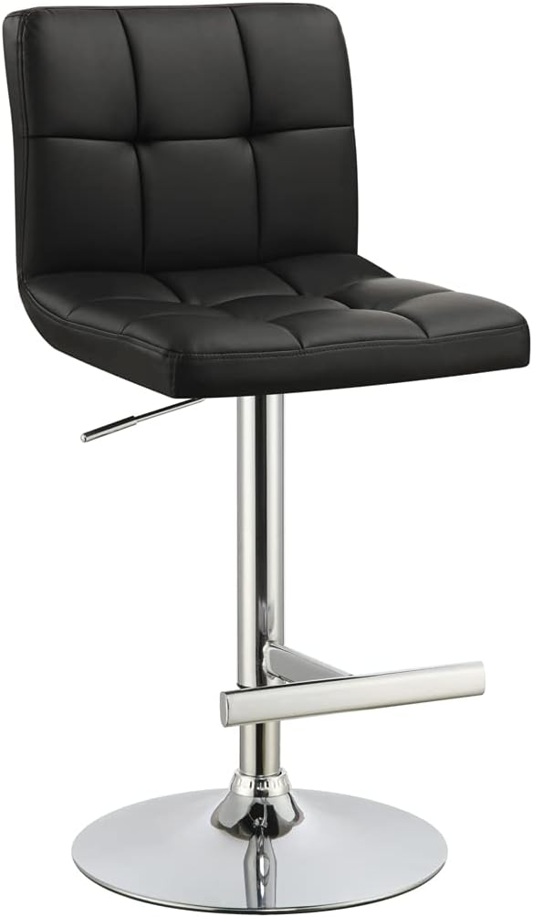 Taburete de bar ajustable Coaster 29″ negro y cromado 102554
