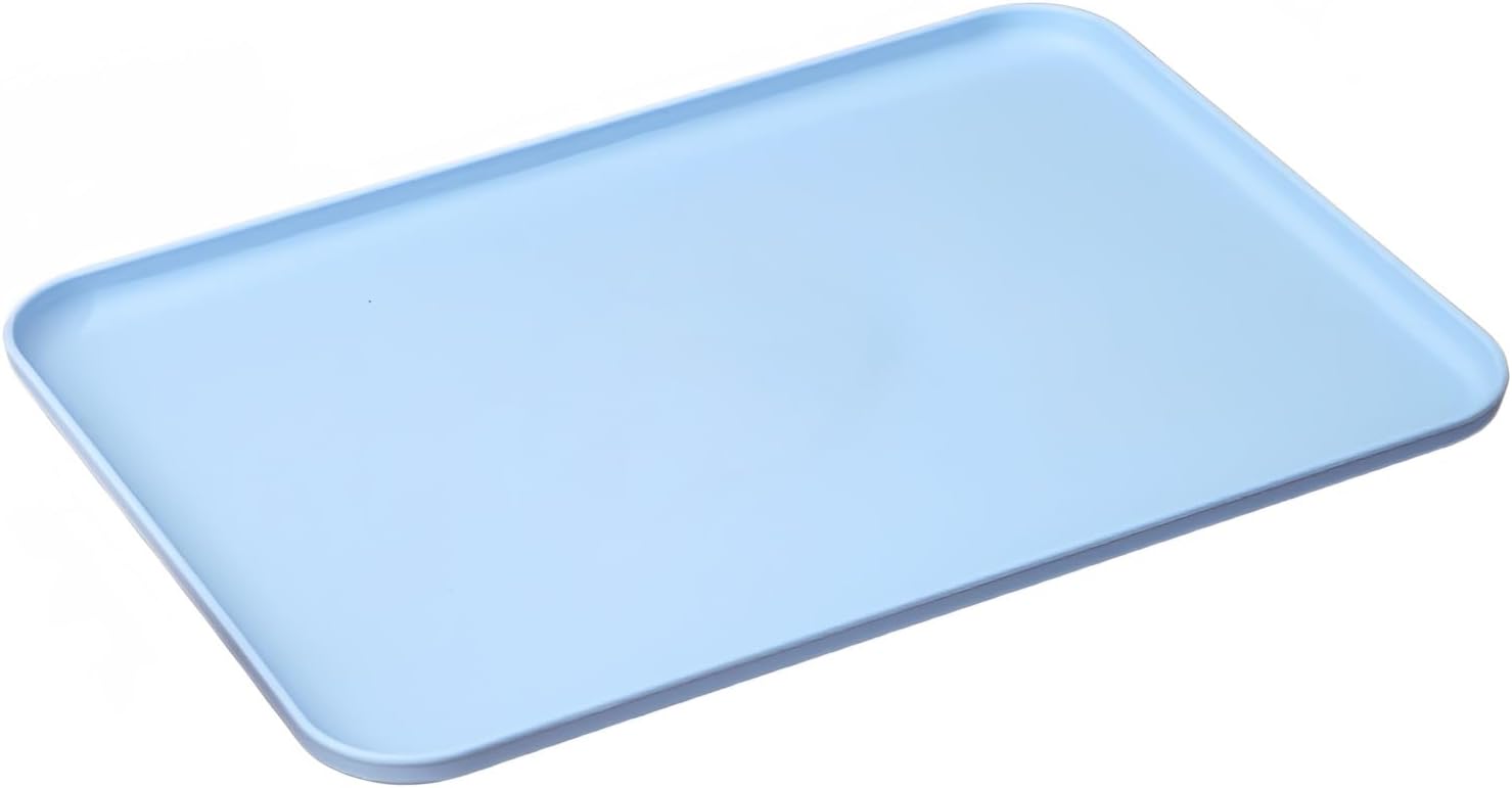 Bandejas de café de paja de trigo de 15 x 10.6 pulgadas, bandeja para almuerzo, bandejas rectangulares de plástico para comida rápida, bandeja para
