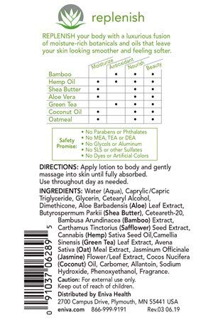 Eniva Crema hidratante prémium para cuerpo y cara para piel seca, loción hidratante natural, no grasa, fragancia ligera, (6 onzas)