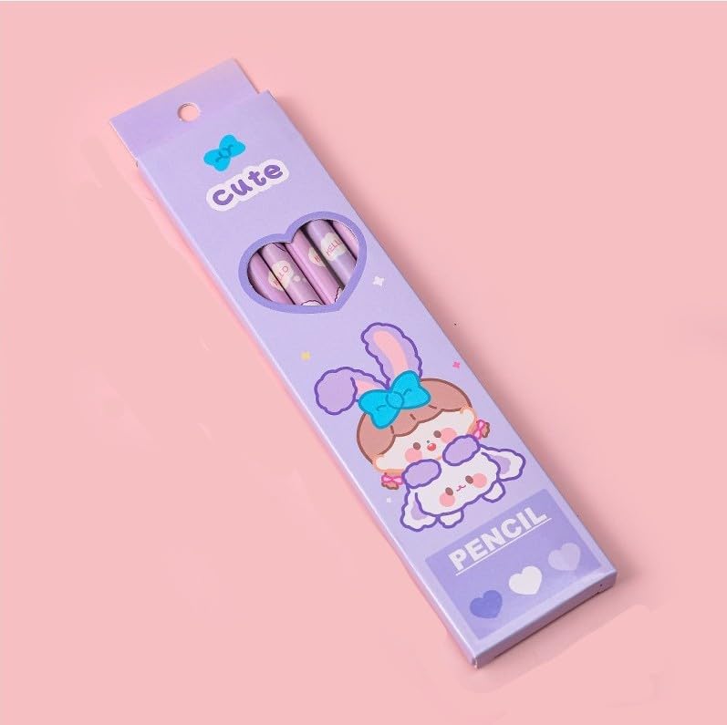 BWESOO Juego de 6 lápices de madera con diseño de dibujos animados, HB, lápices de animales, papelería para estudiantes, regalo para niños,