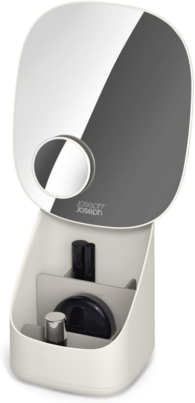 Joseph Joseph Viva Organizador de almacenamiento de cosméticos de maquillaje, grande con espejo, carcasa