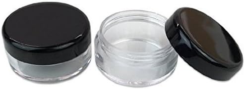 10 frascos cosméticos de plástico transparente de 0.5 onzas  Botellas de muestra redondas recargables vacías con tapa de rosca negra para uso en