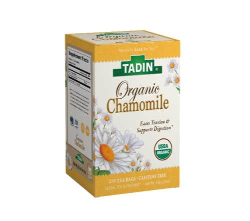 Tadin – Paquete variado de té de hierbas orgánicas, sin cafeína, 20 bolsas de té por caja, paquete de 6 cajas en total, marrón, 20 unidades (paquete