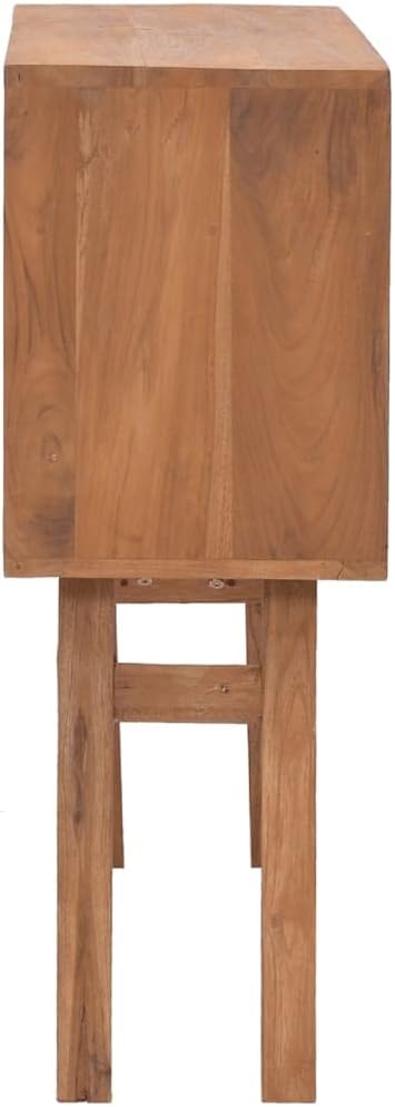 Mesa consola de teca maciza con acabado natural, mesa auxiliar delgada y estrecha ideal para sala de estar, pasillo o mesita de noche, sala de