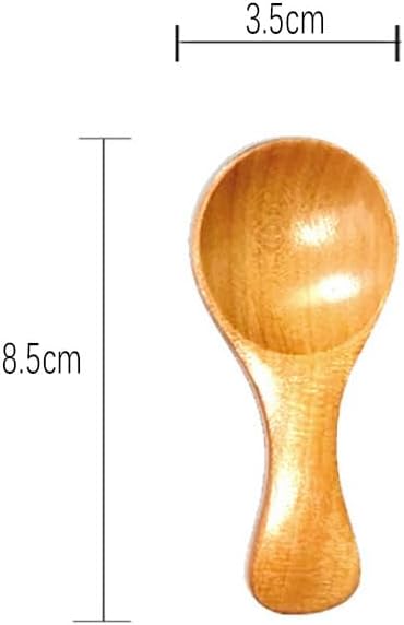 2 mini cucharas de madera con mango corto, perfecto para pequeños frascos de mermelada especias, condimentos, azúcar, miel, café, té, mostaza,