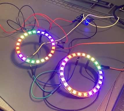 24 bits WS2812 RGB LED anillo 24 X 5050 WS2812B LED con controlador integrado direccionable individual programable para Arduino Raspberry Pi ESP32