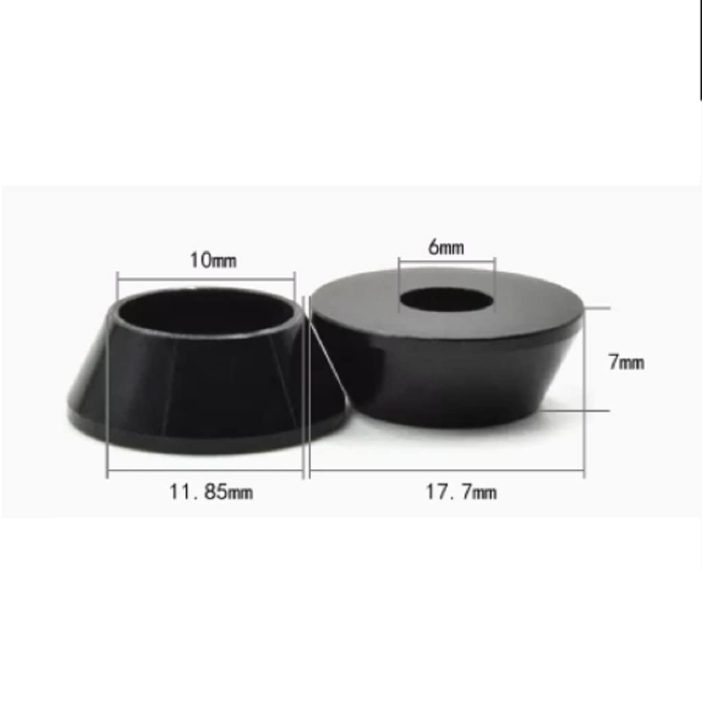 20pcs M6 Cono Arandelas de Copa Anodizado Aleación de Aluminio Junta de Tornillo Arandelas avellanadas (negro)