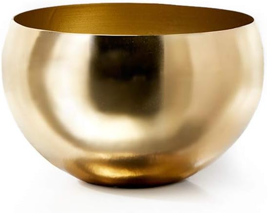 Serene Spaces Living Cuenco de metal de color dorado ideal para bodas, fiestas, eventos, restaurantes, decoración del hogar, mide 3.5 pulgadas de