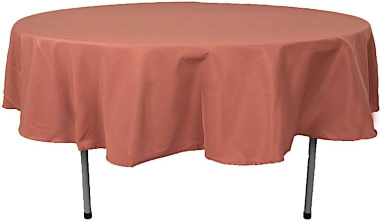 Balsa Circle Mantel redondo de poliéster de 90 pulgadas, color terracota de alta calidad, para bodas, fiestas, banquetes, recepciones, eventos,