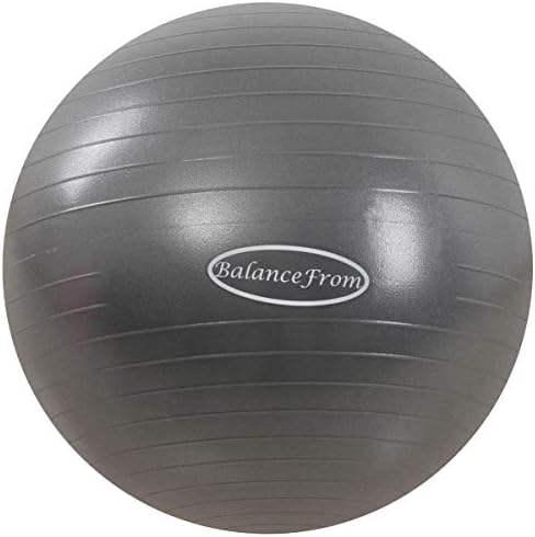 Signature Fitness Pelota de ejercicio antiestallidos y antideslizante, pelota de yoga, pelota de fitness con bomba rápida, capacidad de 2,000