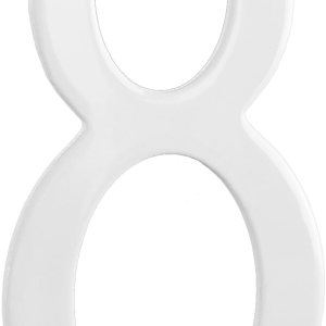 Montague Metal Products CSHN-6-8-W – Placa de aluminio para exteriores con número 8, pequeña, color blanco Montague Metal Products CSHN-6-8-W – Placa de aluminio para exteriores con número 8, pequeña, color blanco