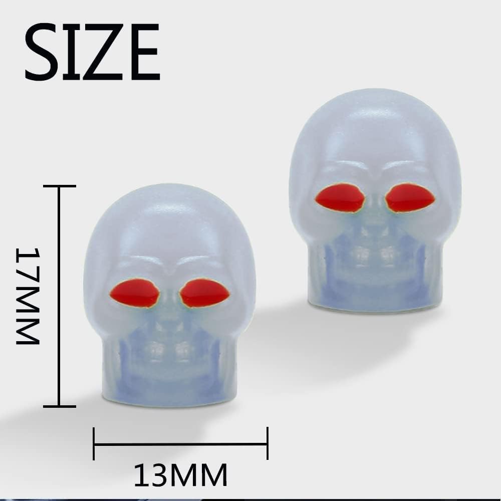 4 tapas universales fluorescentes para válvulas de neumáticos, tapas luminosas para válvulas de aire de neumáticos, cubiertas iluminadas para