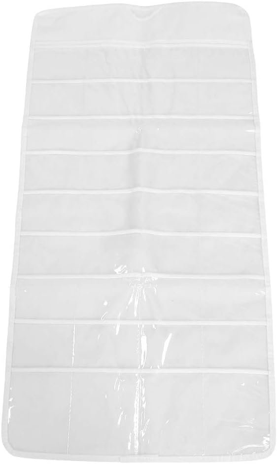 TOPINCN Organizador de joyas colgante de doble cara 72 rejillas de PVC transparente transparente colgar sobre la puerta bolsa de almacenamiento