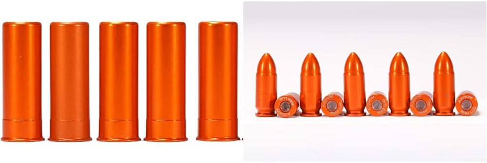 A-ZOOM Tapón de presión de calibre 12, naranja, paquete de 5 y tapa Luger SNAP de 0.354 in, naranja, 10 unidades, (15416)