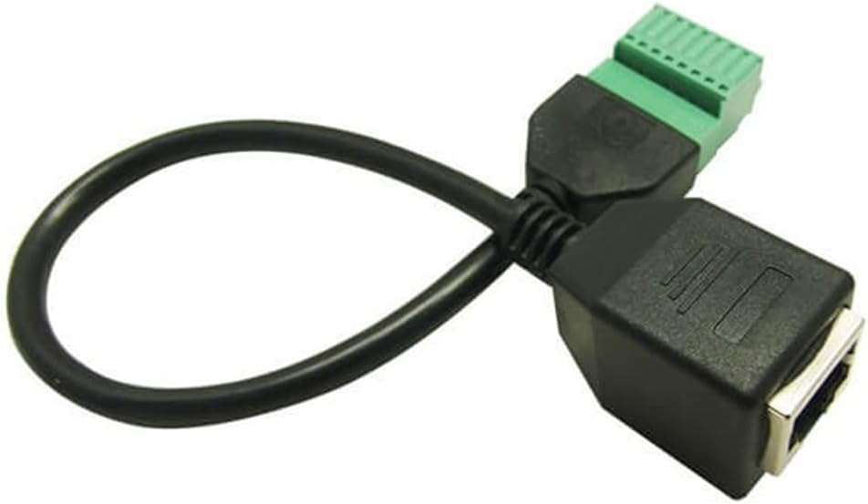 Adaptador de cable de terminal RJ45 a rosca hembra 8p8c a conector de bloque de terminales de resorte de 8 pines