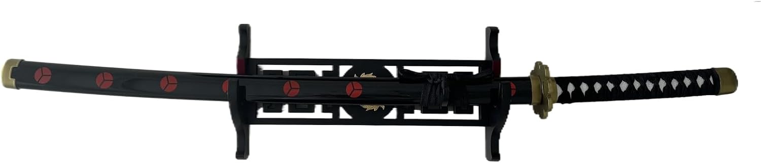 Katana – Soporte de pared para espada de terciopelo de 1 nivel, patrones de peces dorados, soporte acolchado de espada samurái, soporte de espada