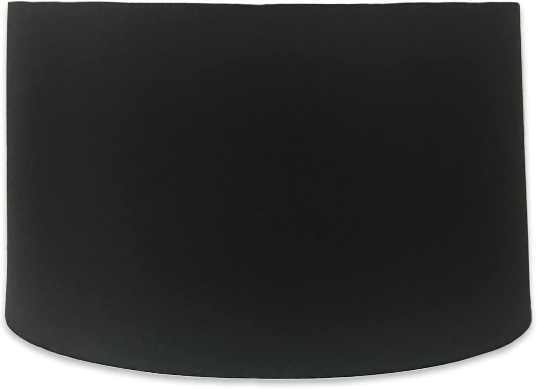Royal Designs, Inc. Pantalla de lámpara ovalada poco profunda, HB-611-16BLKGL, negrodorado, (14 x 8.5) x (16 x 10.5) x 9