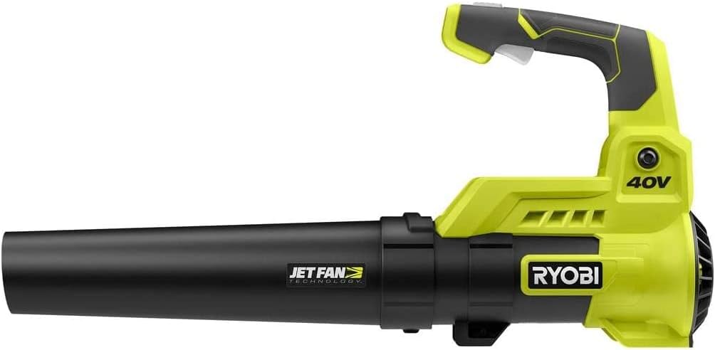 Paquete de cuidado del césped RYOBI 110 MPH 525 CFM 40 voltios de iones de litio inalámbrico de velocidad variable ventilador de chorro desnudo