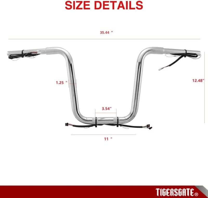 TIGERSGATE Manillares especiales precableados de 12 pulgadas Rise Road King de 1 14 pulgadas para Harley Road King Special FLHRXS 2017 y