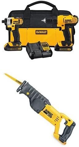 DEWALT DCK240C2 – Kit combinado de taladro de litio de 20 Vimpacto (1.3 Ah) con sierra recíproca, solo herramienta desnuda