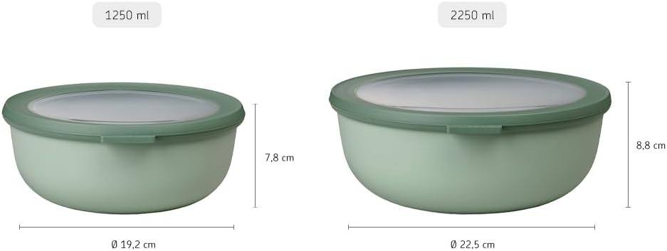 Rosti Mepal RST62160WH Cirqula – Cuenco para almacenar alimentos y servir con tapa, bajo 2.3 cuartos de galón, color blanco