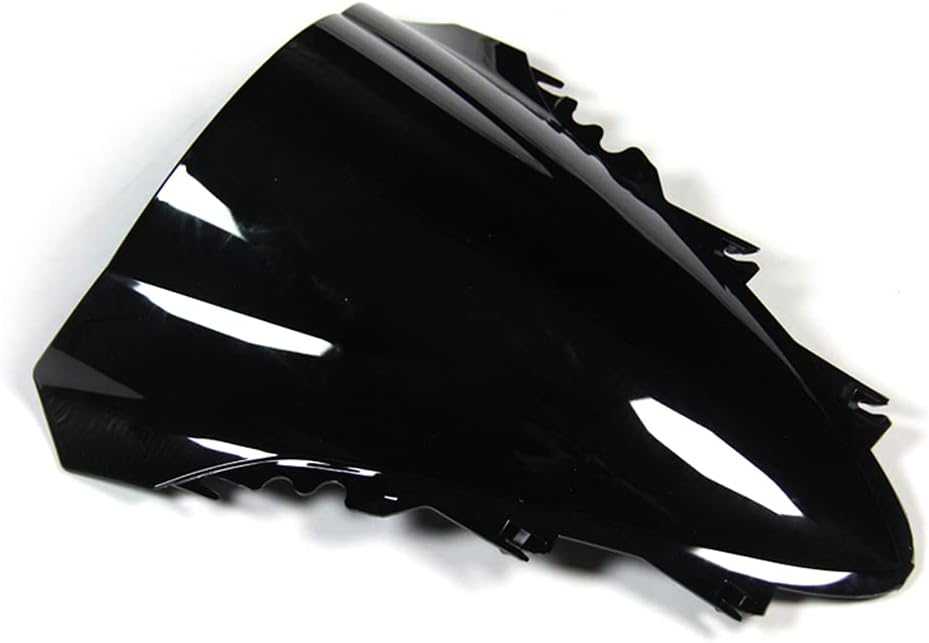 FLPRO – Parabrisas de plástico ABS de doble burbuja compatible con Yamaha 07 08 YZF-R1 2007-2008 (negro)