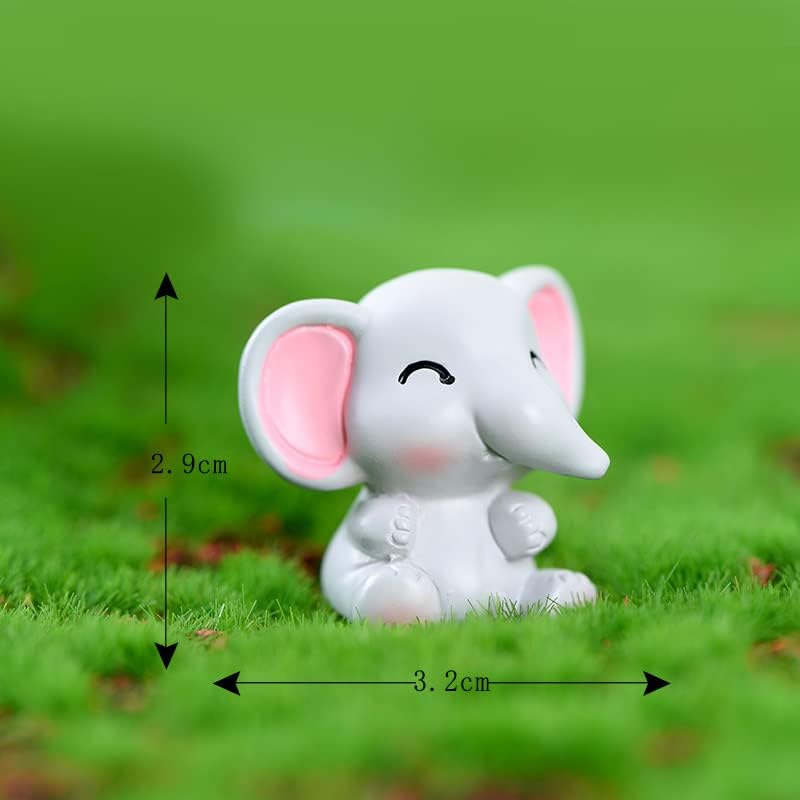 18 figuras de elefante miniatura de resina de elefante para bricolaje, jardín de hadas de Navidad, paisaje de musgo en miniatura, 18 piezas