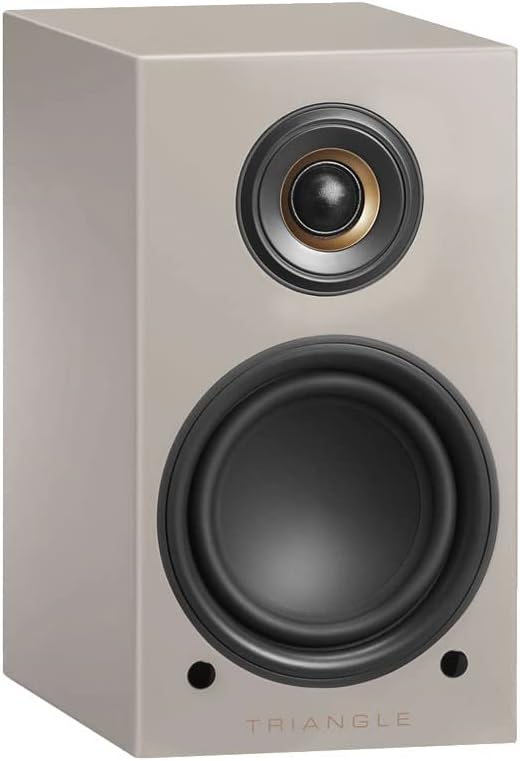 triangle LN01A Altavoces inalámbricos Bluetooth para estantería (gris lino, par)