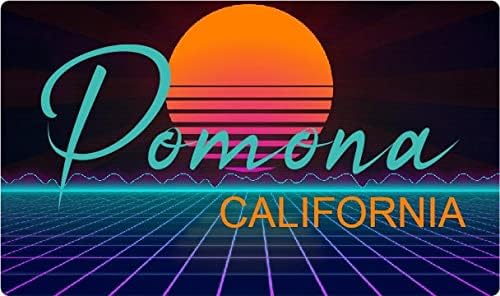 Pomona California – Imán de nevera de 4 x 2.25 pulgadas, diseño retro neón