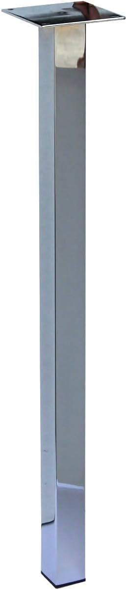 Alpha Furnishings Patas de metal cuadradas cromadas para mesa, pie de mesa para isla de cocina, encimera, patas de banco de trabajo, 34 pulgadas, 1